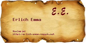 Erlich Emma névjegykártya